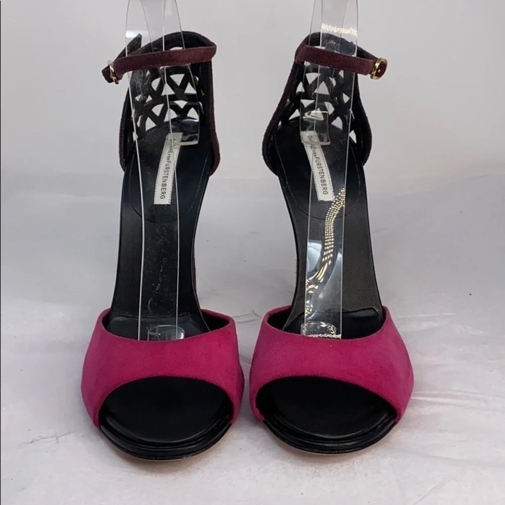 Diane Von Furstenberg 9.5 Pink Purple Suede Sandal